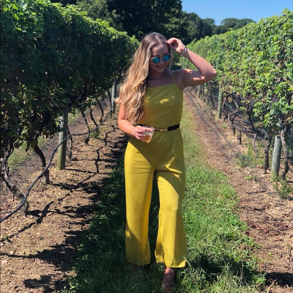 Yellow adjustable strap jumpsuit